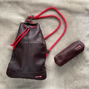 Equipe leather backpack with purse